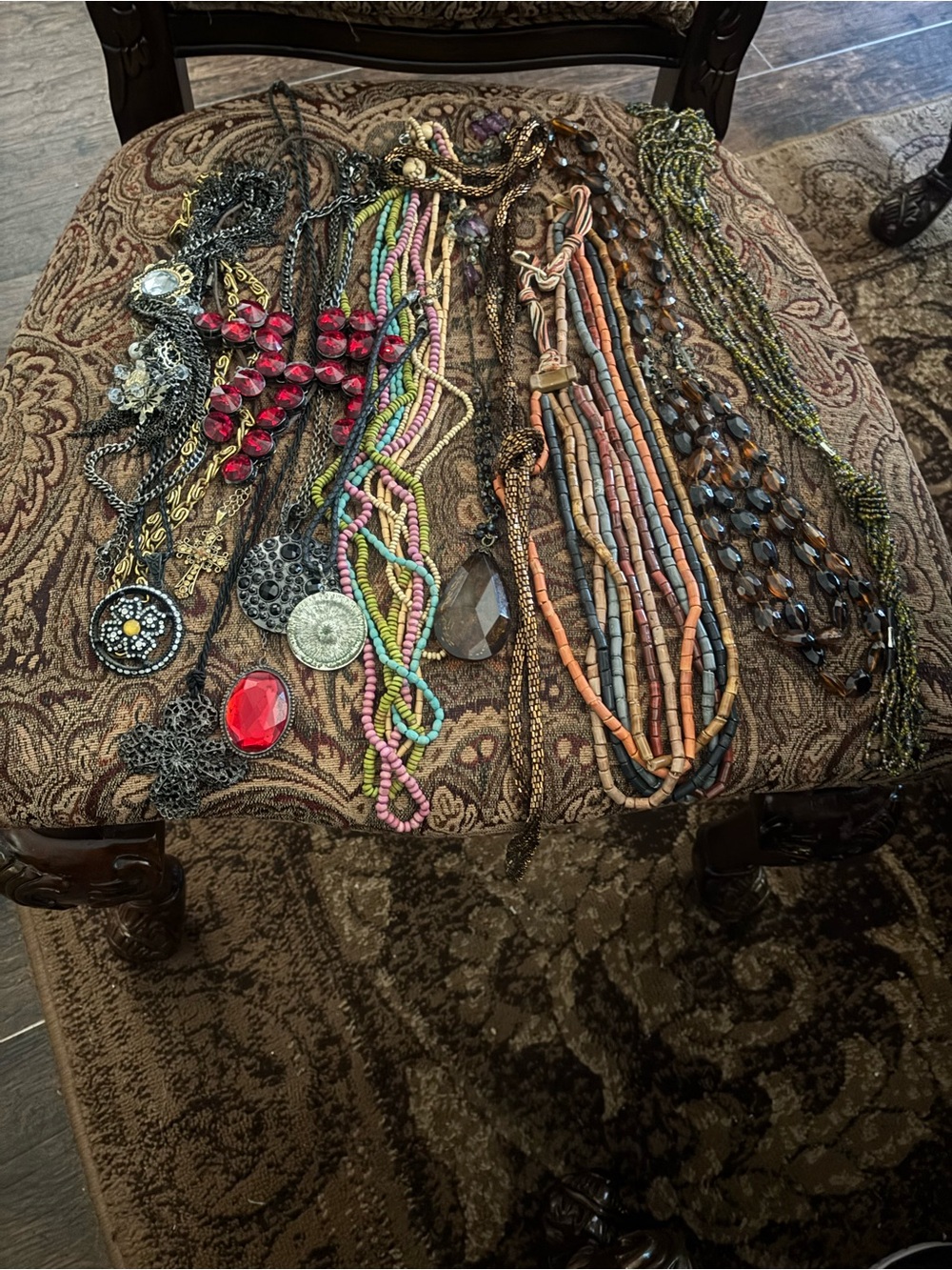 Mixed Color Women's Fashion Necklace Set - Multi-Color Beaded & Pendant Styles
